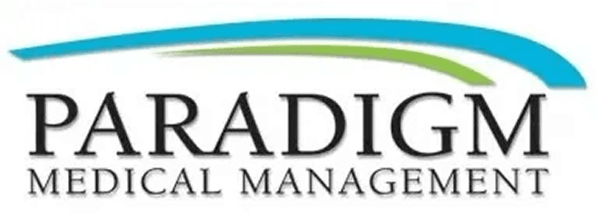 Paradigm Medical Management logo with arcs.