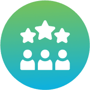 Three people with stars above them.